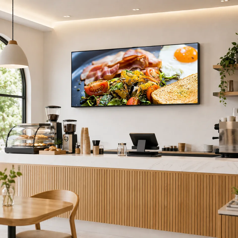 Commercial digital signage display in a professional environment